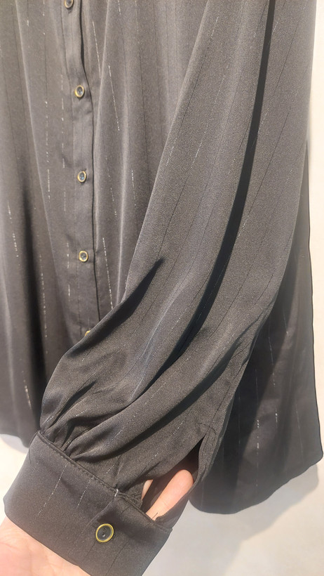 شومیز مجلسی مشکی ساتن لمه دار