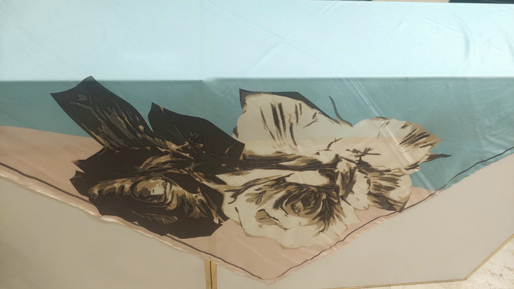روسری مجلسی قواره ۱۴۰ ترک دستدوز