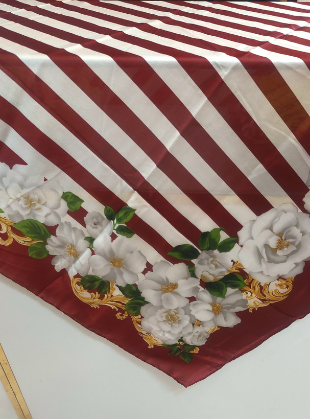 روسری ابریشم ترک قواره ۱۳۰ دستدوز